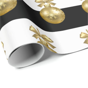 Papier Cadeau Élégant Motif d'ornement de Noël Or
