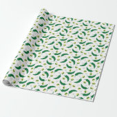 Papier Cadeau Élégant Motif du Chili vert (Déroulé)