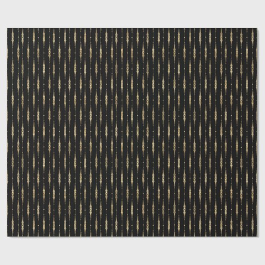 Papier Cadeau Élégant Motif élégant en or noir (Plat)