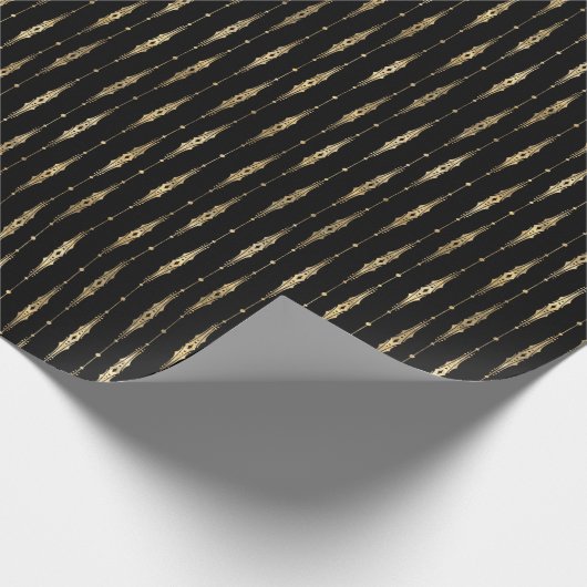 Papier Cadeau Élégant Motif élégant en or noir (Coin)