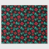 Papier Cadeau Élégant Motif Emerald Ruby Gems (Plat)