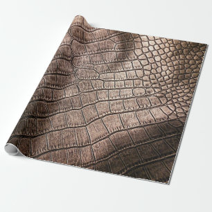Papier Cadeau Elégant motif en cuir gros plan.