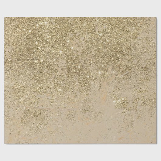 Papier Cadeau Élégant motif en marbre d'ivoire à parties scintil (Plat)