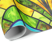 Papier Cadeau Élégant Motif en verre à fond arc-en-ciel (Coin rond)