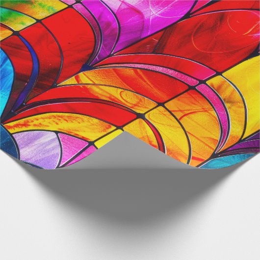 Papier Cadeau Élégant Motif en verre à fond arc-en-ciel (Coin)