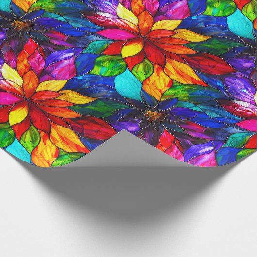 Papier Cadeau Élégant Motif en verre à fond arc-en-ciel (Coin)