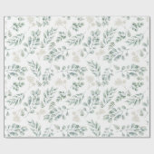 Papier Cadeau Elégant Motif Eucalyptus et Ferns (Plat)