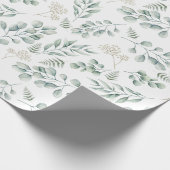 Papier Cadeau Elégant Motif Eucalyptus et Ferns (Coin)