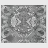 Papier Cadeau Élégant Motif Faux Silver Grey Noël (Plat)