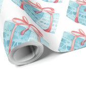 Papier Cadeau Elégant Motif Festif d'aquarelle (Coin rond)