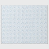 Papier Cadeau Élégant Motif floral bleu clair (Plat)