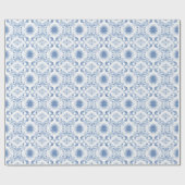 Papier Cadeau Élégant motif floral bleu pâle (Plat)