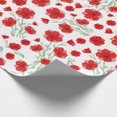 Papier Cadeau Elégant motif floral de pavot rouge Aquarelle (Coin)
