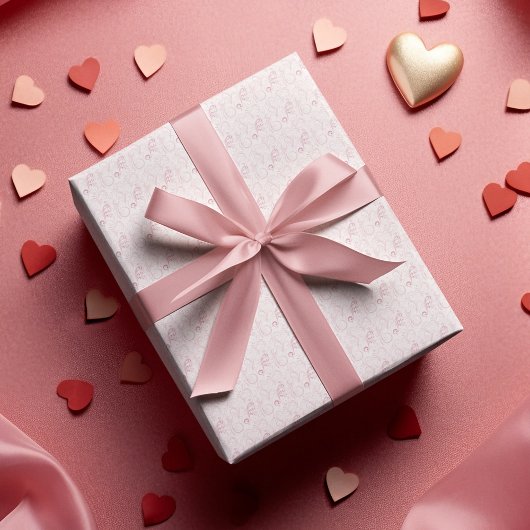 Papier Cadeau Élégant Motif floral rose