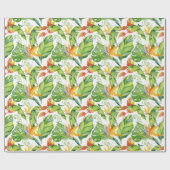 Papier Cadeau Élégant motif floral tropical (Plat)