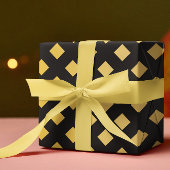 Papier Cadeau Elégant Motif géométrique Noir & Or