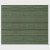 Papier Cadeau Élégant motif géométrique vert pin foncé doré (Plat)