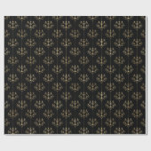 Papier Cadeau Élégant Motif Glam Black Gold (Plat)
