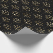 Papier Cadeau Élégant Motif Glam Black Gold (Coin)