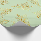 Papier Cadeau Élégant Motif Gold & Green Christmas Tree (Coin)