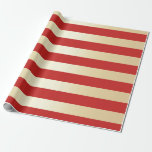 Papier Cadeau Élégant Motif Gold & Red Christmas Stripe<br><div class="desc">motif moderne de Noël en faux or.</div>
