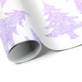 Papier Cadeau Élégant Motif holographique de Noël (Coin rond)