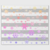 Papier Cadeau Élégant Motif Holographique de Noël Snowflake (Plat)
