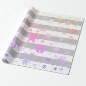 Papier Cadeau Élégant Motif Holographique de Noël Snowflake (Déroulé)