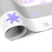 Papier Cadeau Élégant Motif Holographique de Noël Snowflake (Coin rond)