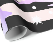 Papier Cadeau Élégant motif holographique de rennes de Noël (Coin rond)