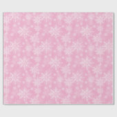 Papier Cadeau Élégant Motif moderne de flocon de neige rose Noël (Plat)