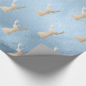 Papier Cadeau Élégant motif moderne de Noël bleu doré (Coin)