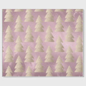 Papier Cadeau Élégant motif moderne de Noël doré et rose (Plat)