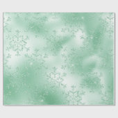 Papier Cadeau Élégant Motif moderne de Noël vert Snowflake (Plat)