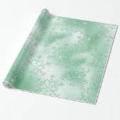 Papier Cadeau Élégant Motif moderne de Noël vert Snowflake (Déroulé)
