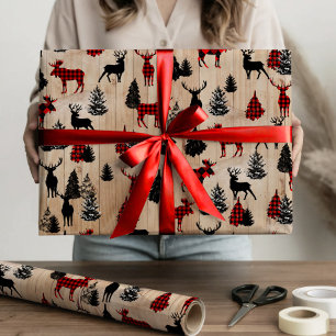 Papier Cadeau Élégant motif moderne de plomberjack d'orignal pla