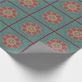 Papier Cadeau Elégant motif orienté turquoise (Coin)