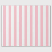 Papier Cadeau Élégant Motif rayé blanc PInk (Plat)