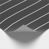 Papier Cadeau Élégant motif rayure grise et blanche (Coin)