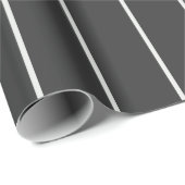 Papier Cadeau Élégant motif rayure grise et blanche (Coin rond)