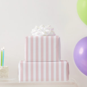 Papier Cadeau Élégant motif rayure rose pastel féminin Printemps