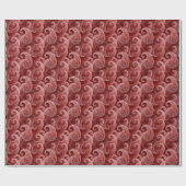 Papier Cadeau Élégant Motif Red Paisley (Plat)