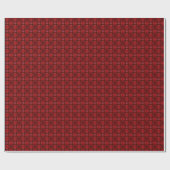 Papier Cadeau Élégant Motif Red Starburst Premium Wrapping Pap (Plat)