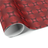 Papier Cadeau Élégant Motif Red Starburst Premium Wrapping Pap (Coin rond)