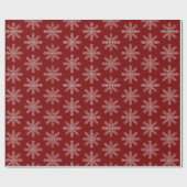 Papier Cadeau Élégant Motif Red White Snowflakes (Plat)
