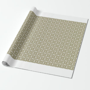 Papier Cadeau Élégant motif répétitif de Fleur de Lis vert olive