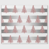 Papier Cadeau Élégant motif Rose de Noël Gold (Plat)