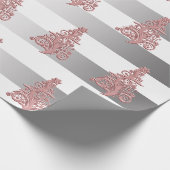 Papier Cadeau Élégant motif Rose de Noël Gold (Coin)