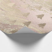 Papier Cadeau Élégant motif rose d'or de Noël (Coin)