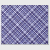 Papier Cadeau Élégant Motif Tartan écossais Bleu Et Blanc (Plat)